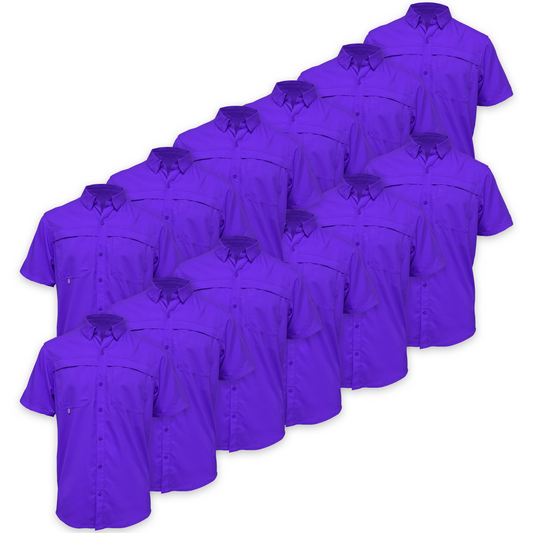 BAW® Fishing Shirt Men's SS Wholesale - Purple